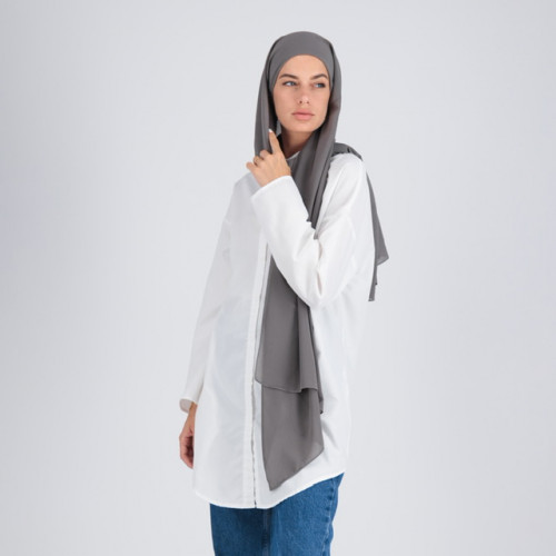 Dark gray chiffon (with underscarf)